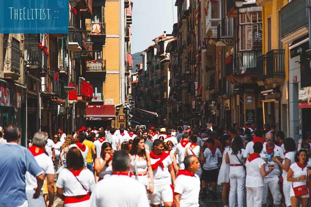 Crowd on a Pampalona Street During the San Fermin Festival