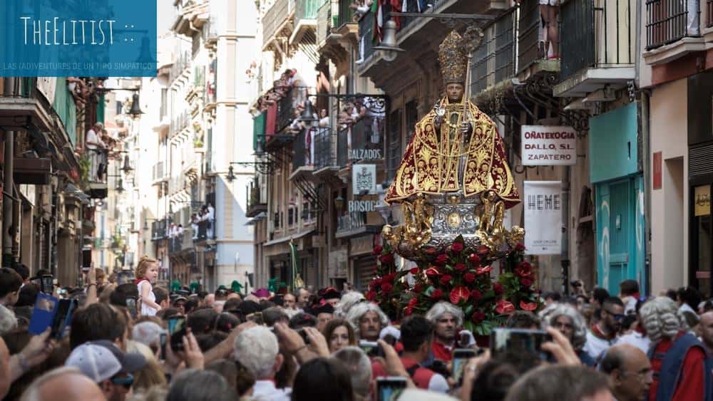 religious statue parading at street