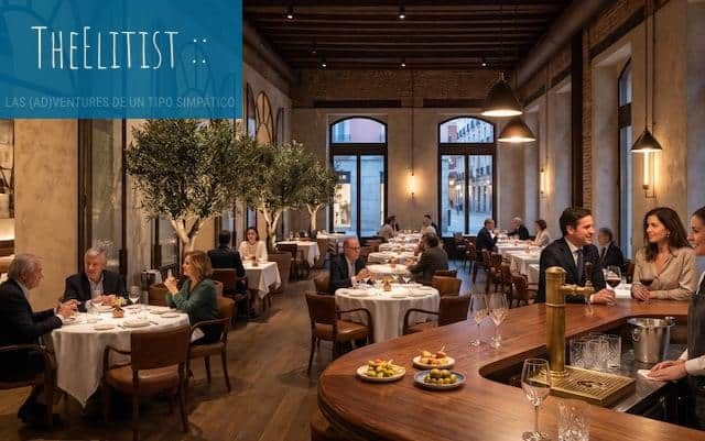 Barra y comedor de un restaurante madrileño