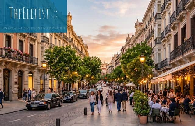 Terrazas y restaurantes en una calle del barrio de Salamanca